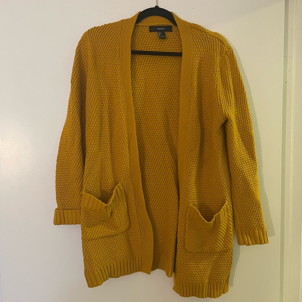 Oversized Mustard Cardigan